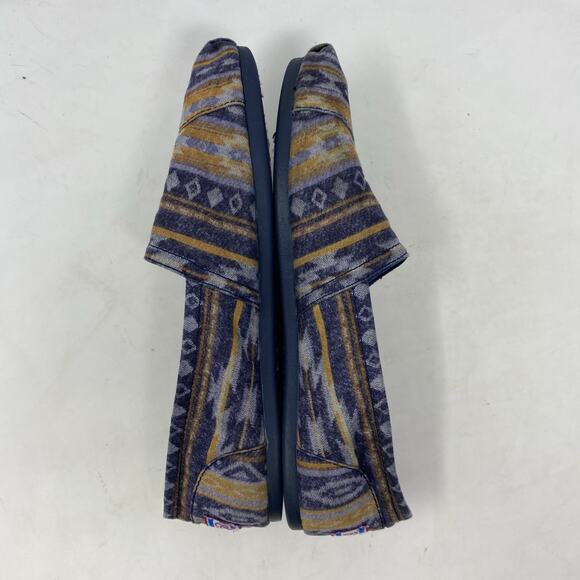 BOBS by Skechers Navy Orange Aztec Print Slip On Flats Women Size 8 - Picture 6 of 8